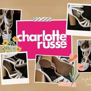 Charlotte Russe White Braided Heeled Sandals